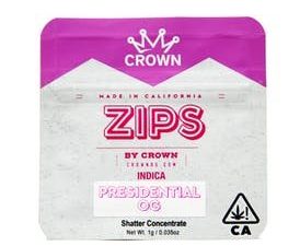 Buy Zips By Crown Presidential OG Shatter 1g Online Fast